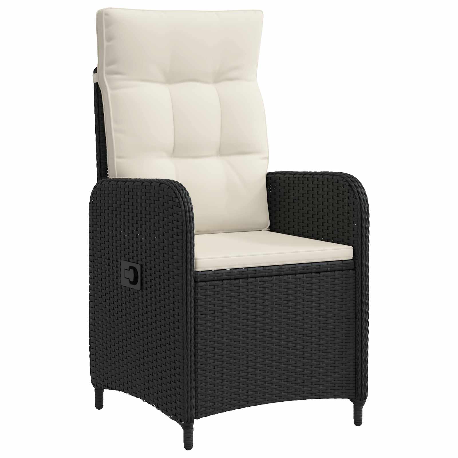 vidaXL Verstelbare tuinstoel Zwart 57 x 63 x 94 cm poly rattan