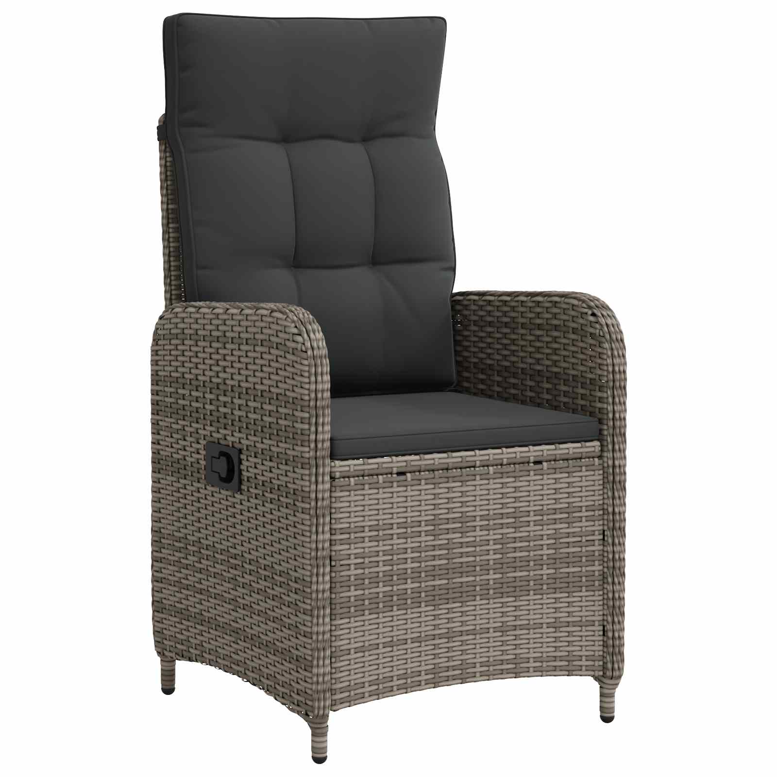 vidaXL Verstelbare tuinstoel Zwart 57 x 63 x 94 cm poly rattan