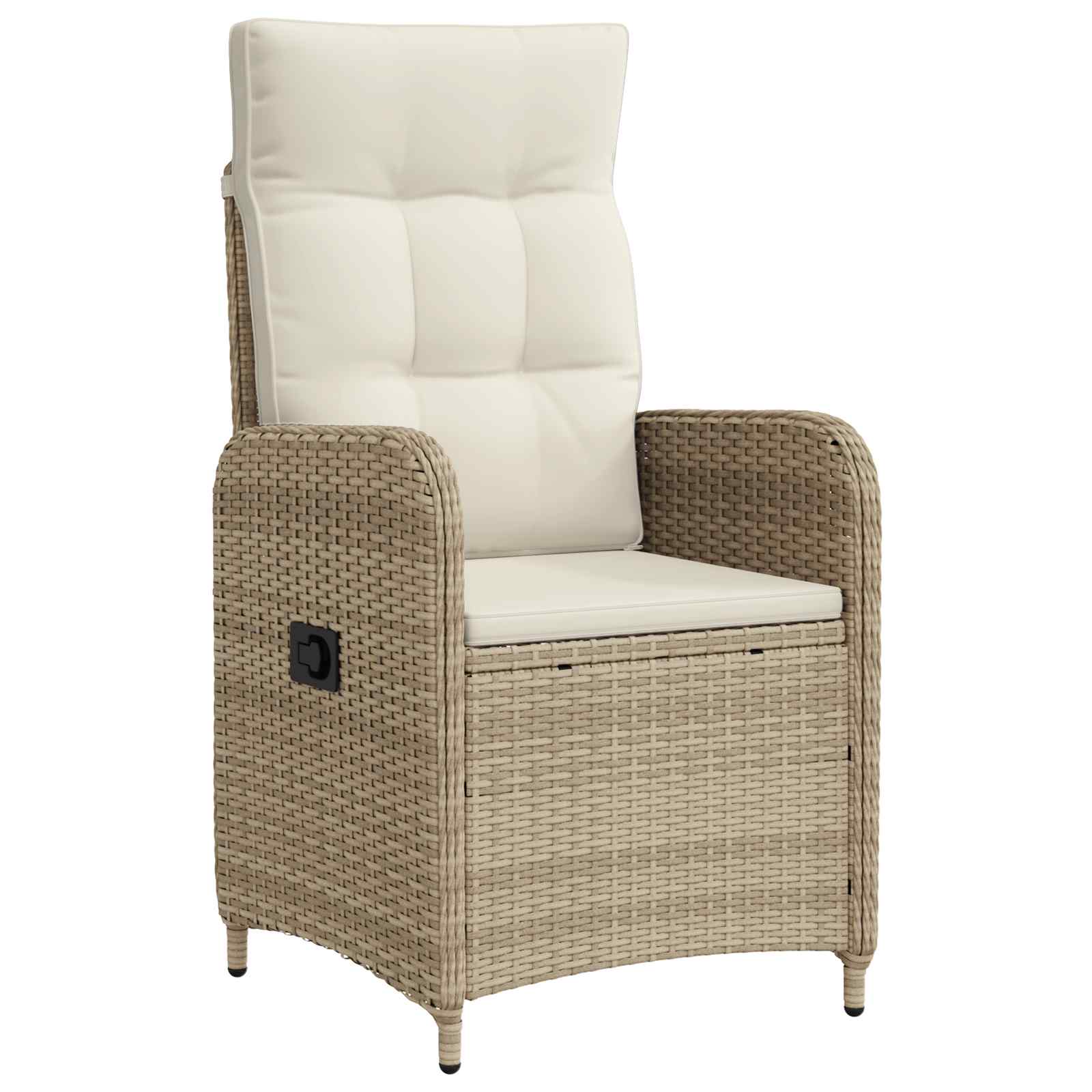vidaXL Verstelbare tuinstoel Zwart 57 x 63 x 94 cm poly rattan
