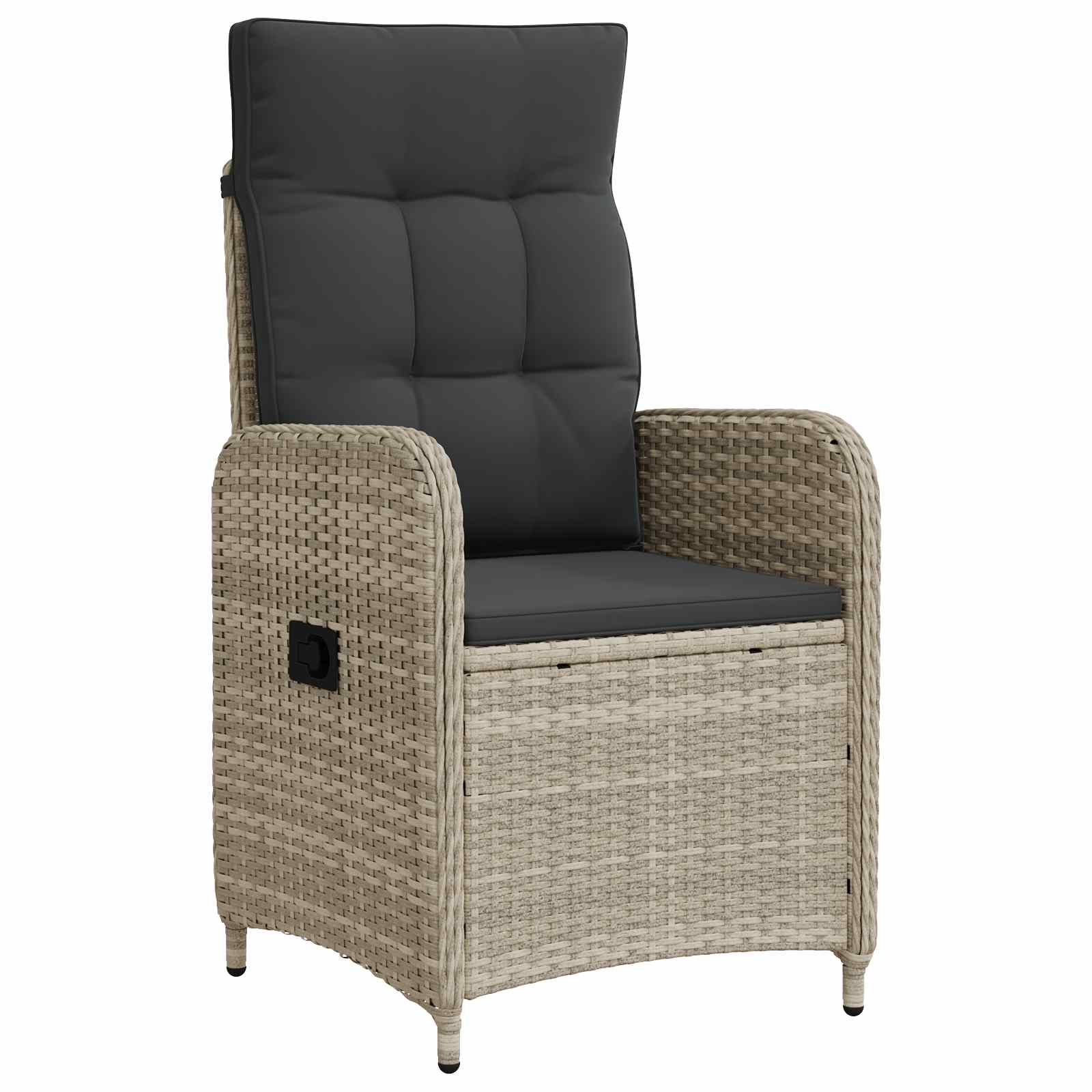 vidaXL Verstelbare tuinstoel Zwart 57 x 63 x 94 cm poly rattan