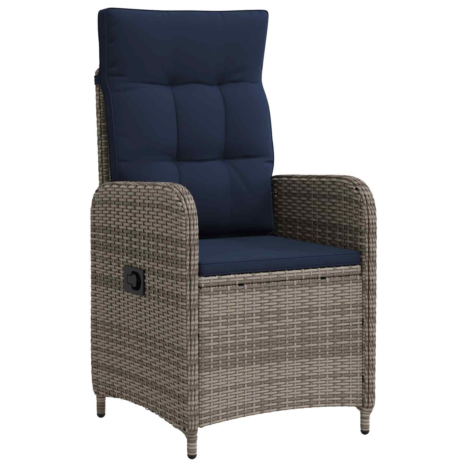 vidaXL Verstelbare tuinstoel Zwart 57 x 63 x 94 cm poly rattan
