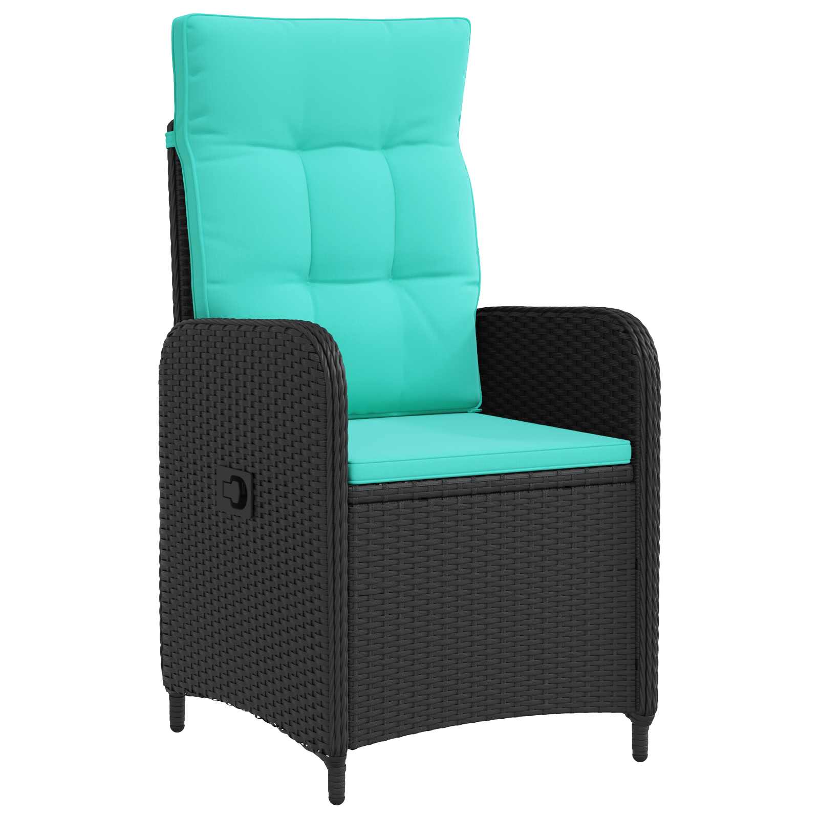 vidaXL Verstelbare tuinstoel Zwart 57 x 63 x 94 cm poly rattan