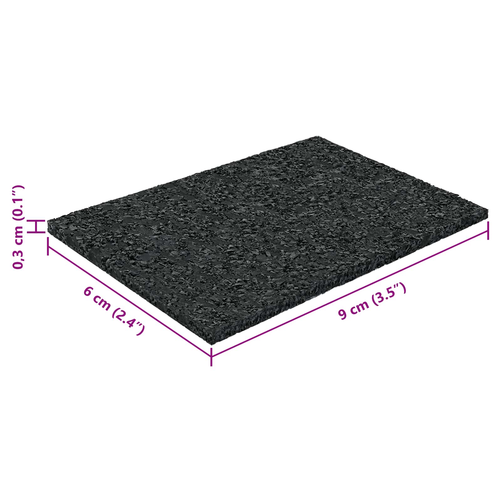 vidaXL Rubberen Pad Zwart Rubber