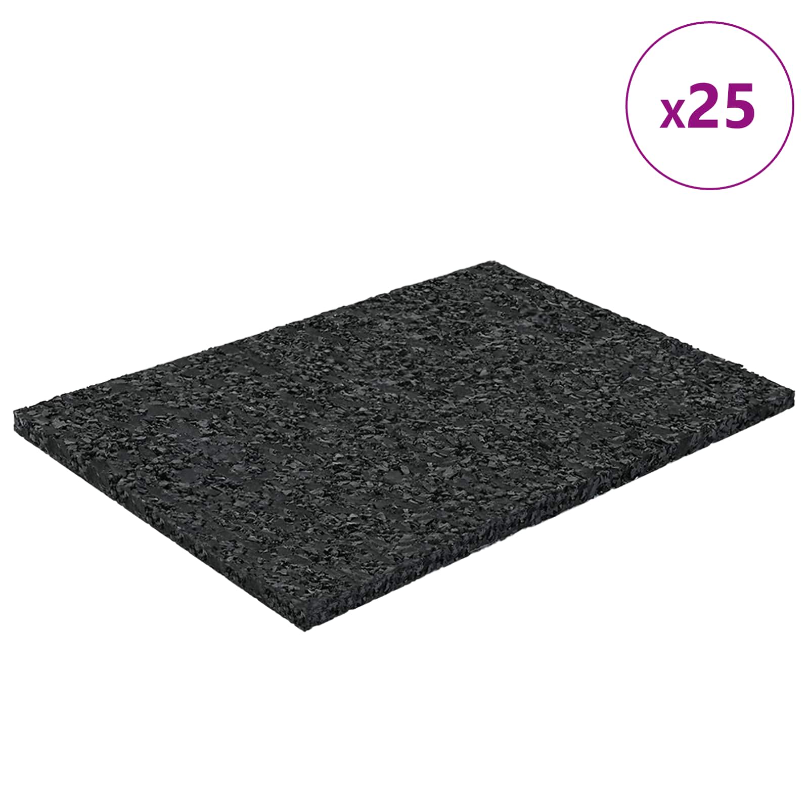 vidaXL Rubberen Pad Zwart Rubber