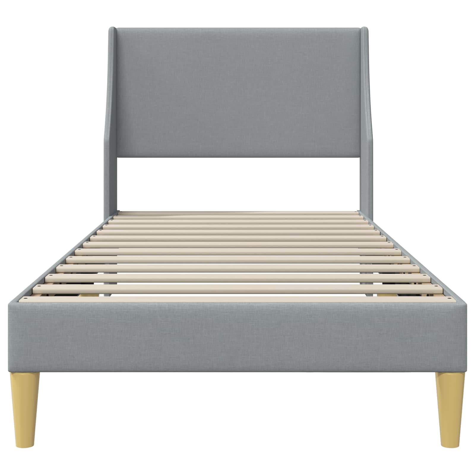 vidaXL Bedframe met hoofdeinde Lichtgrijs 90 x 200 cm Stof