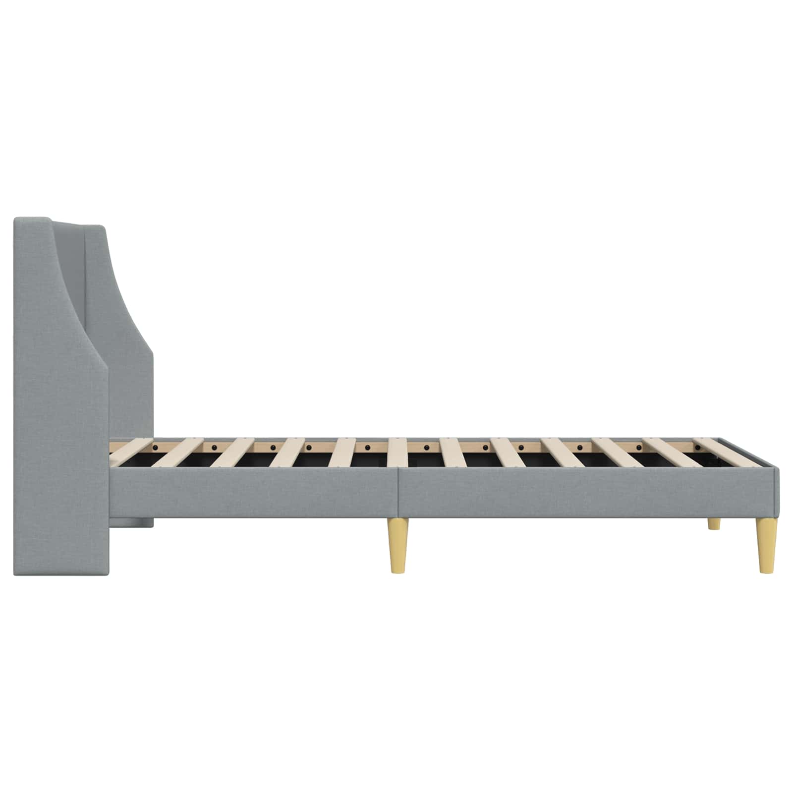 vidaXL Bedframe met hoofdeinde Lichtgrijs 90 x 200 cm Stof