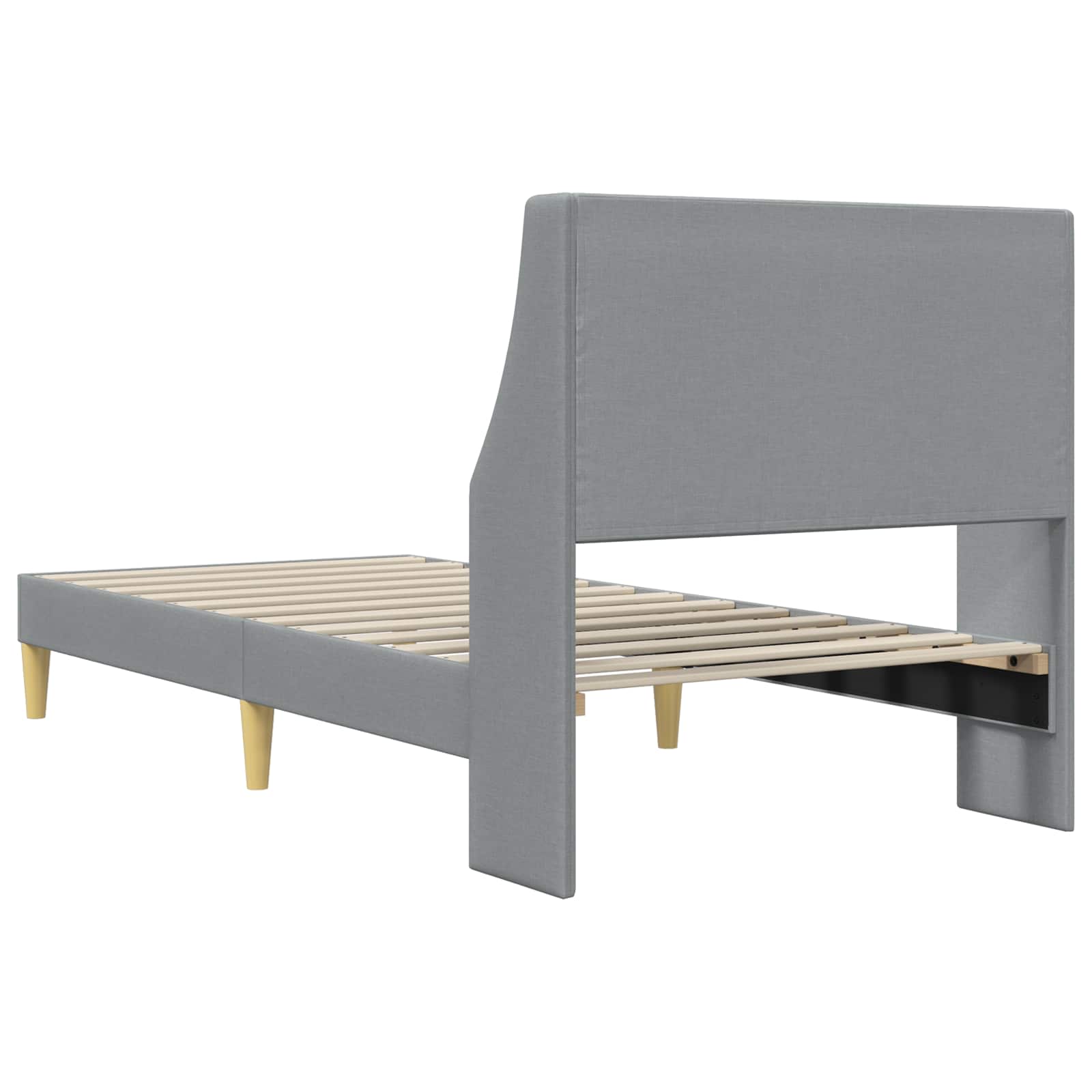 vidaXL Bedframe met hoofdeinde Lichtgrijs 90 x 200 cm Stof