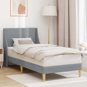 vidaXL Bedframe met hoofdeinde Lichtgrijs 90 x 200 cm Stof