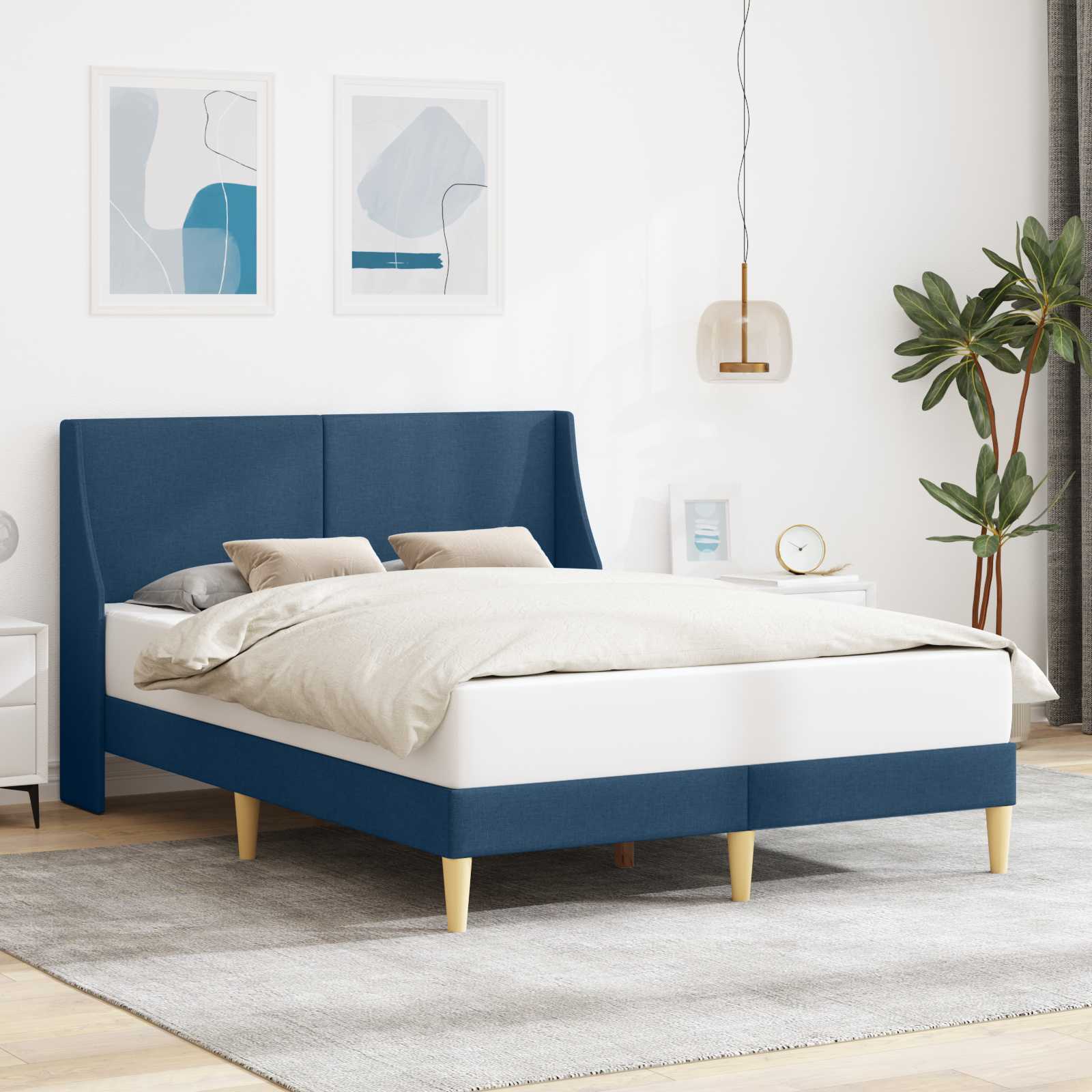 vidaXL Bedframe met hoofdeinde Lichtgrijs 90 x 200 cm Stof