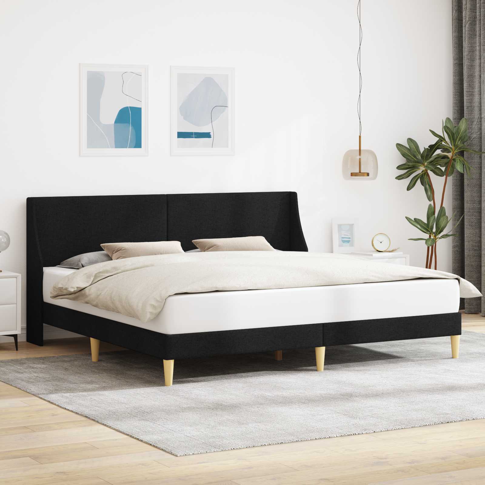 vidaXL Bedframe met hoofdeinde Lichtgrijs 90 x 200 cm Stof