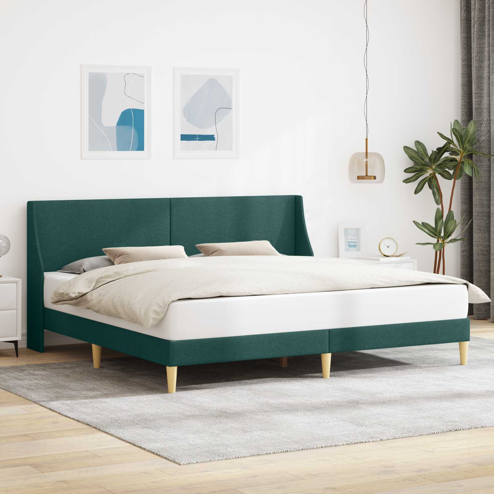 vidaXL Bedframe met hoofdeinde Lichtgrijs 90 x 200 cm Stof