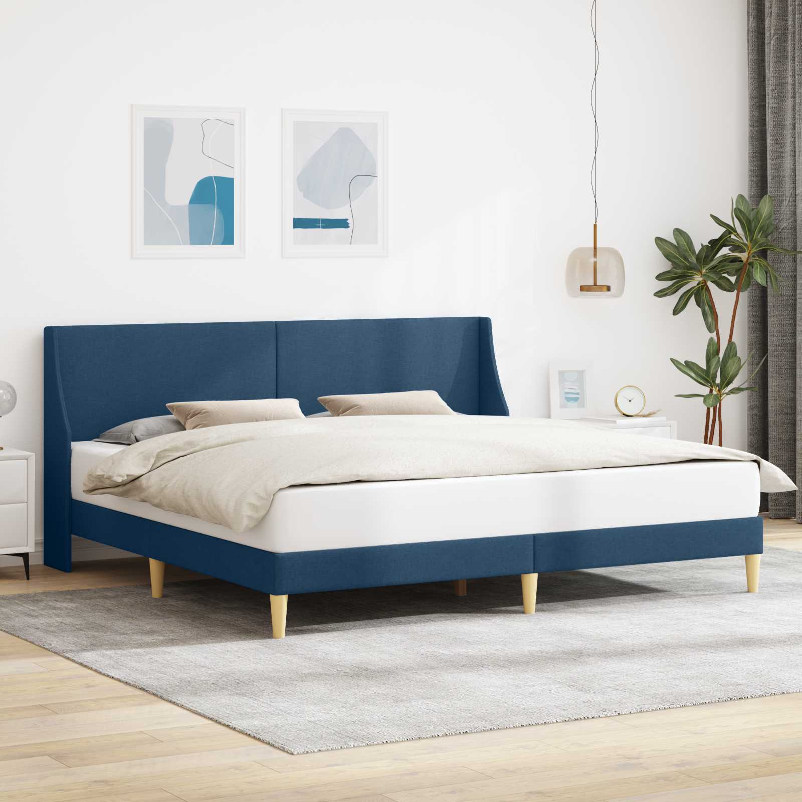 vidaXL Bedframe met hoofdeinde Lichtgrijs 90 x 200 cm Stof