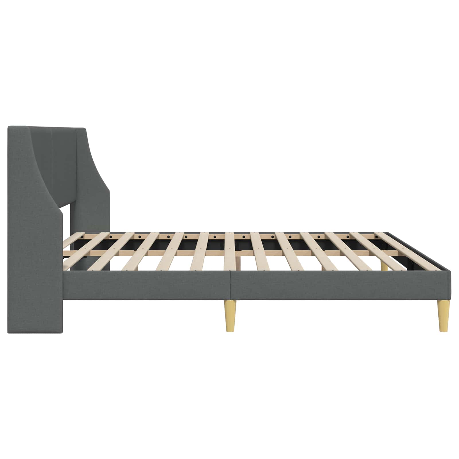 vidaXL Bedframe met hoofdeinde Donkergrijs 183 x 213 cm Stof