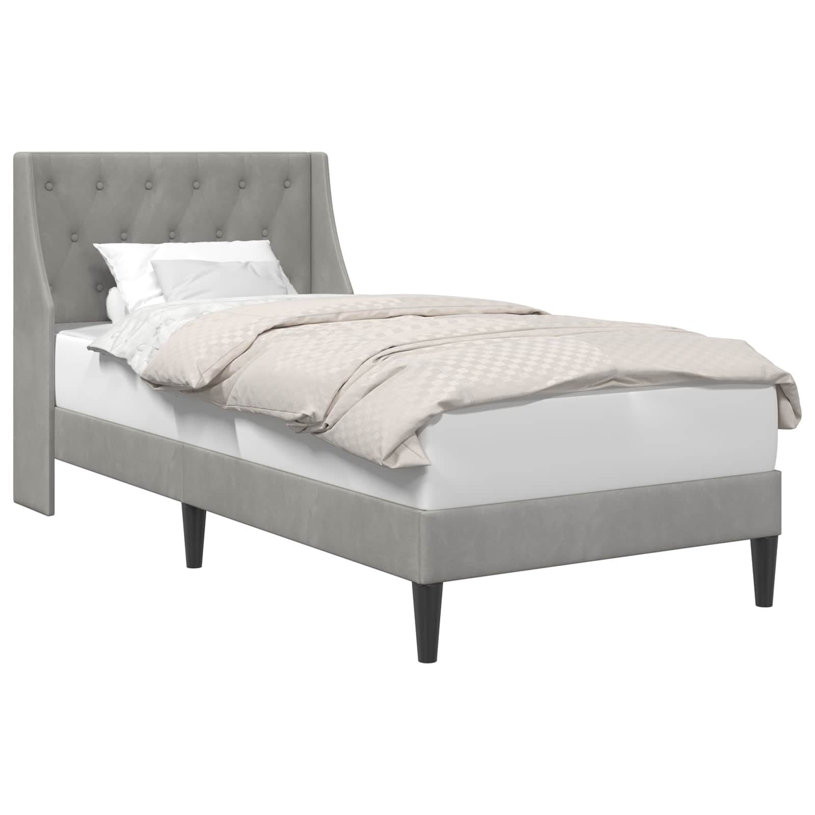 vidaXL Bedframe met hoofdeinde Roze 90 x 190 cm Fluweel