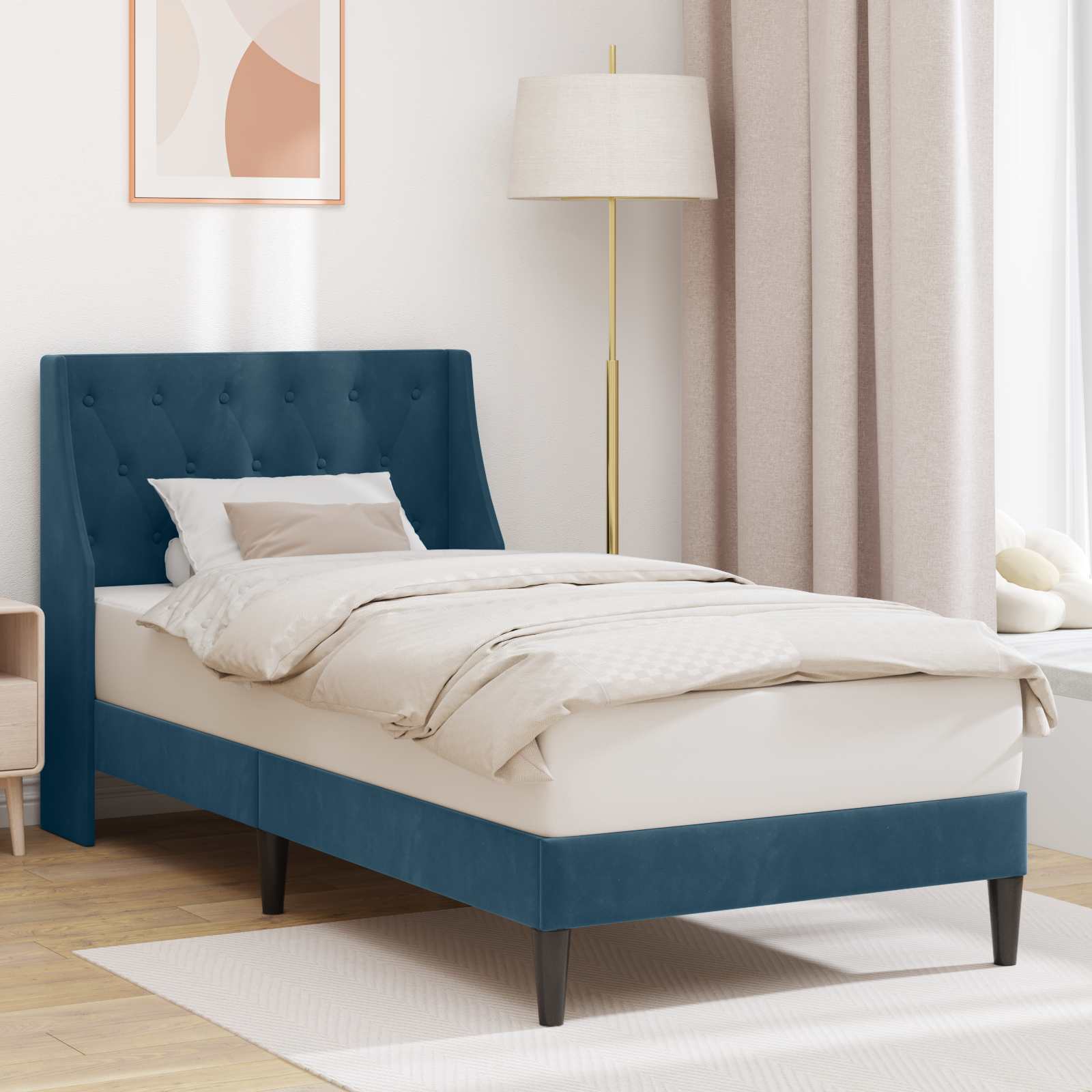 vidaXL Bedframe met hoofdeinde Roze 90 x 190 cm Fluweel