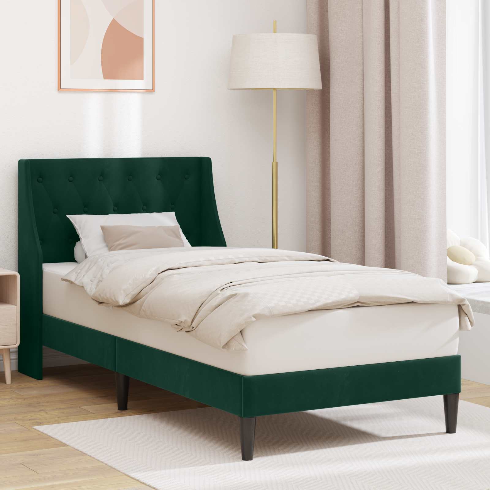 vidaXL Bedframe met hoofdeinde Roze 90 x 190 cm Fluweel