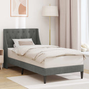 vidaXL Bedframe met hoofdeinde Donkergrijs 100 x 203 cm Fluweel