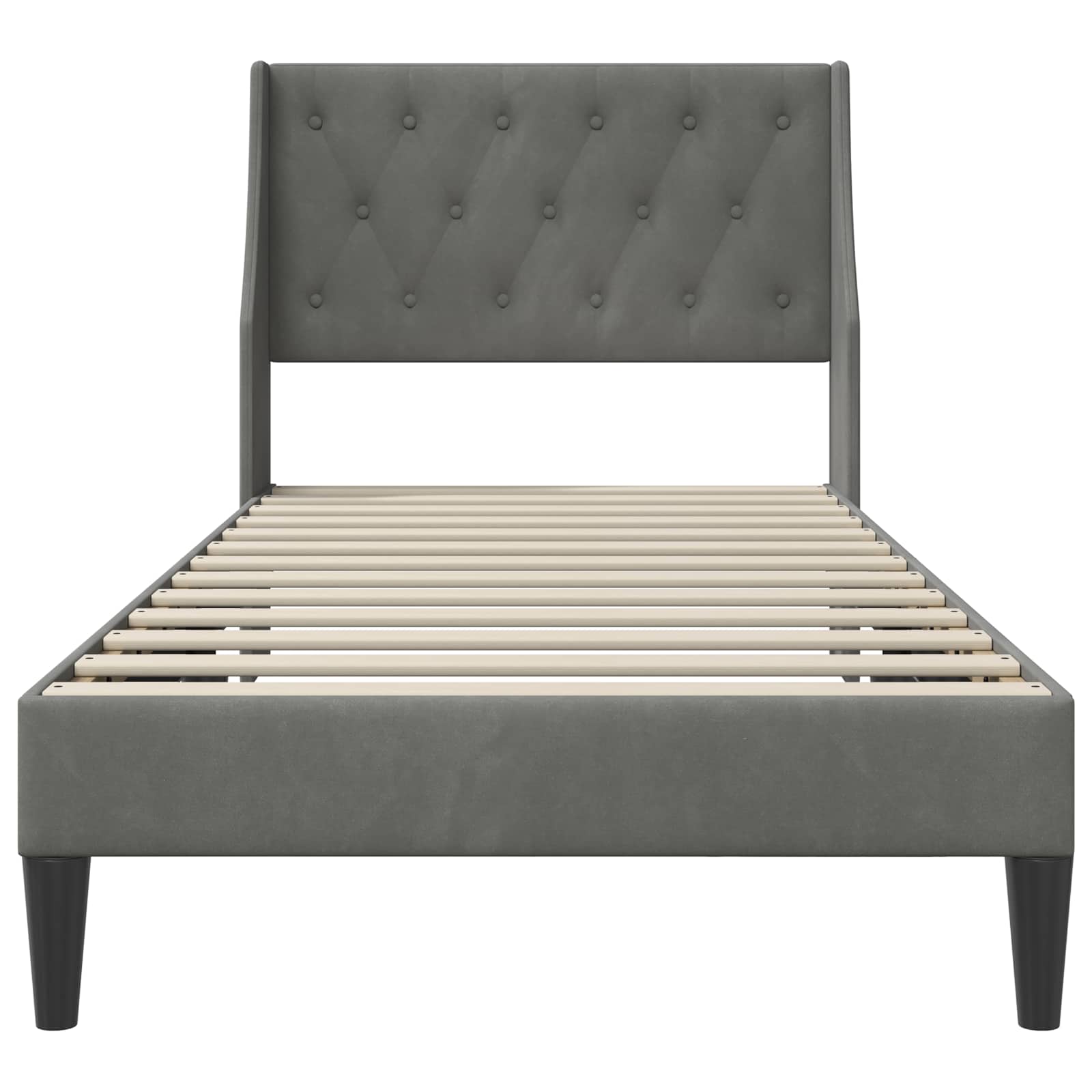 vidaXL Bedframe met hoofdeinde Donkergrijs 100 x 203 cm Fluweel