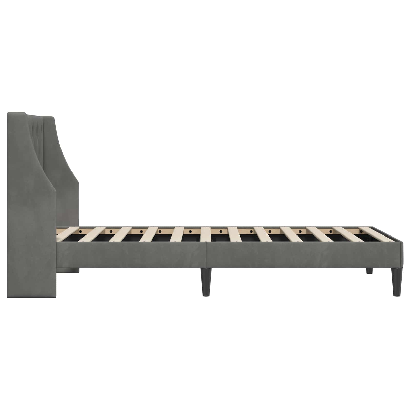 vidaXL Bedframe met hoofdeinde Donkergrijs 100 x 203 cm Fluweel