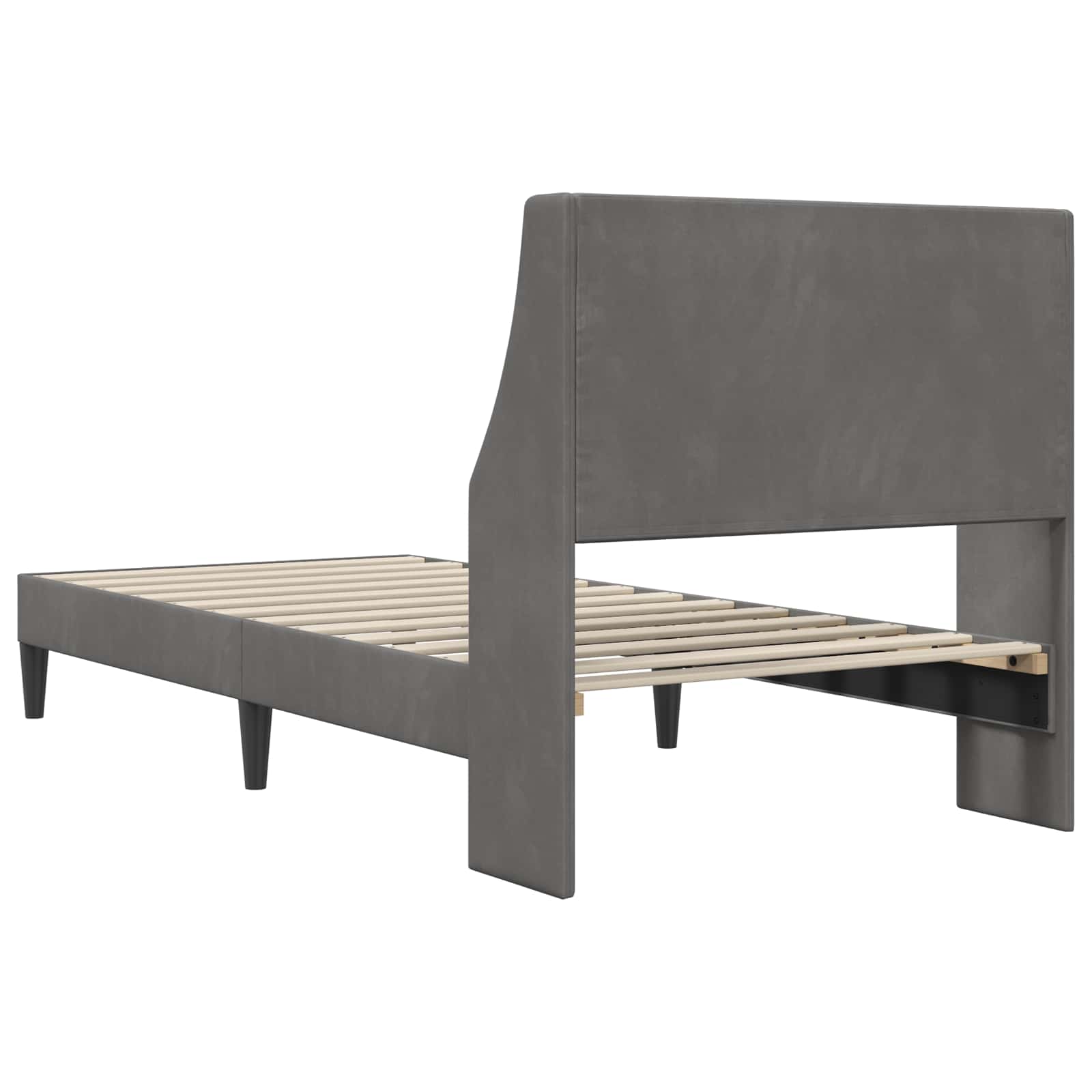 vidaXL Bedframe met hoofdeinde Donkergrijs 100 x 203 cm Fluweel