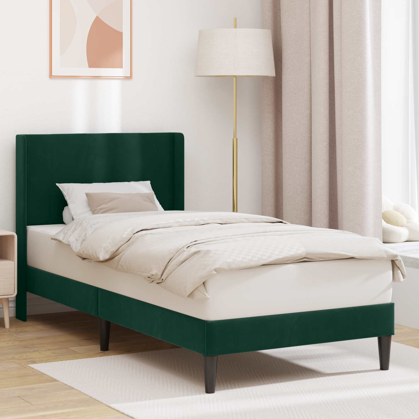 vidaXL Bedframe met hoofdeinde Lichtgrijs 80 x 200 cm Fluweel