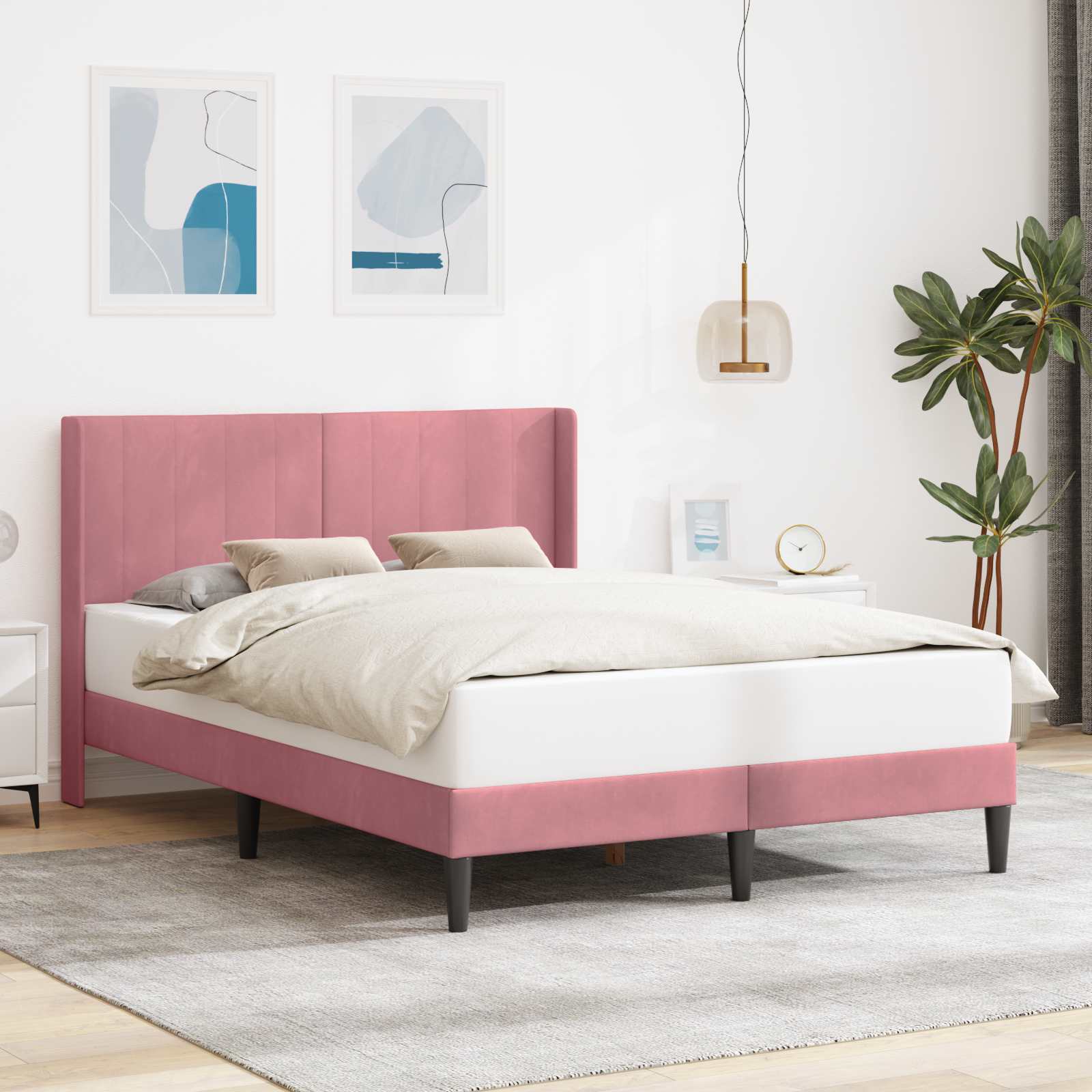 vidaXL Bedframe met hoofdeinde Lichtgrijs 80 x 200 cm Fluweel