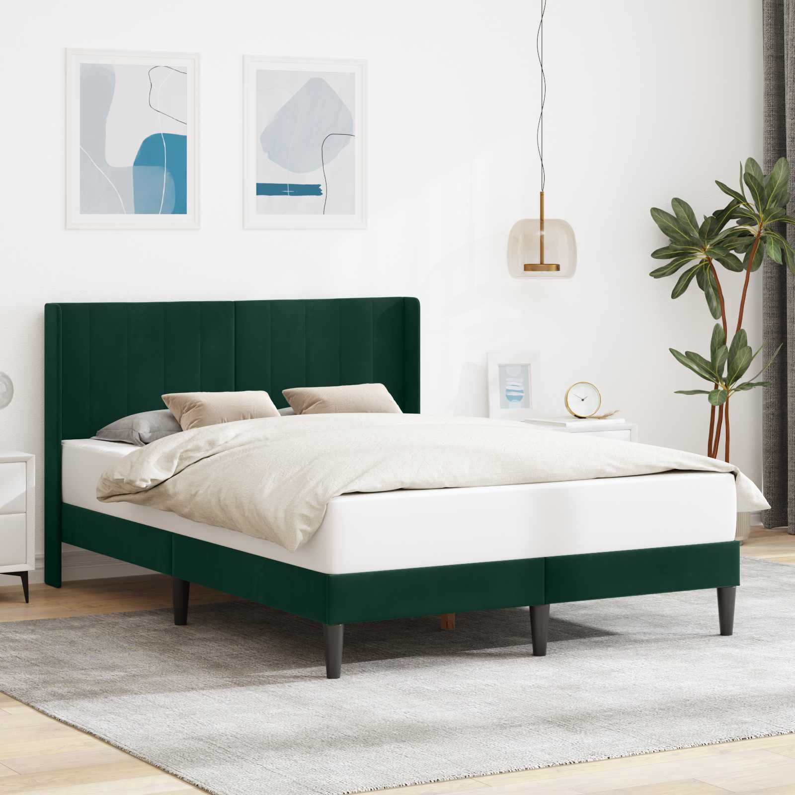 vidaXL Bedframe met hoofdeinde Lichtgrijs 80 x 200 cm Fluweel
