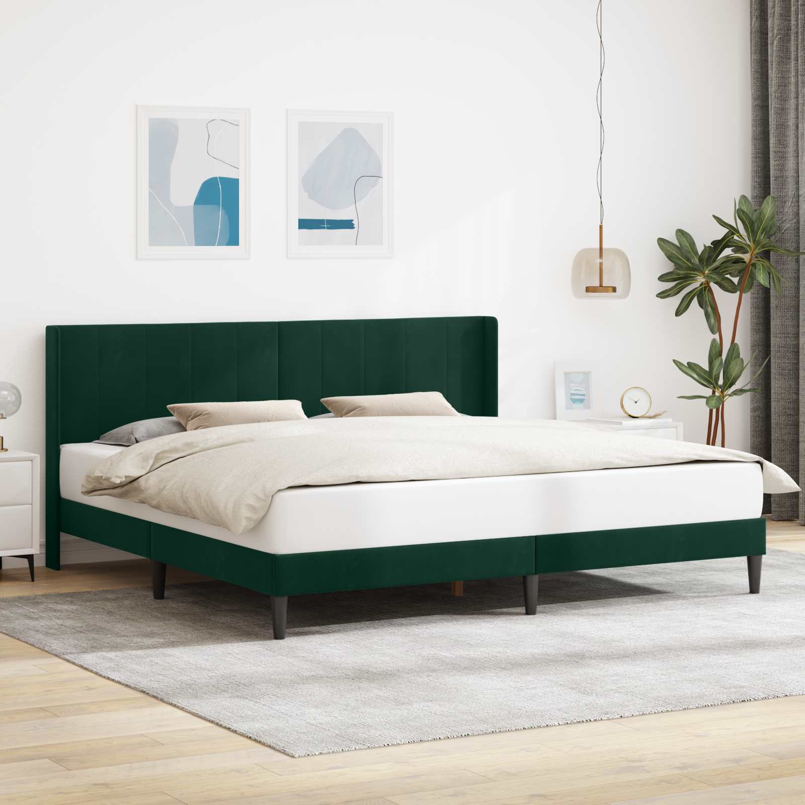 vidaXL Bedframe met hoofdeinde Lichtgrijs 80 x 200 cm Fluweel