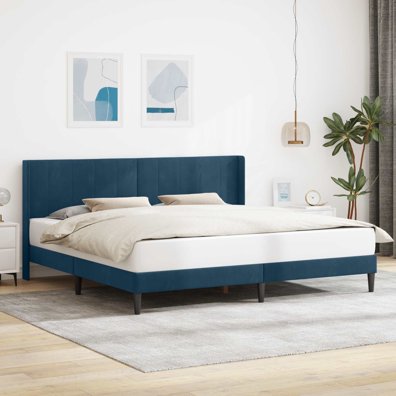 vidaXL Bedframe met hoofdeinde Lichtgrijs 80 x 200 cm Fluweel