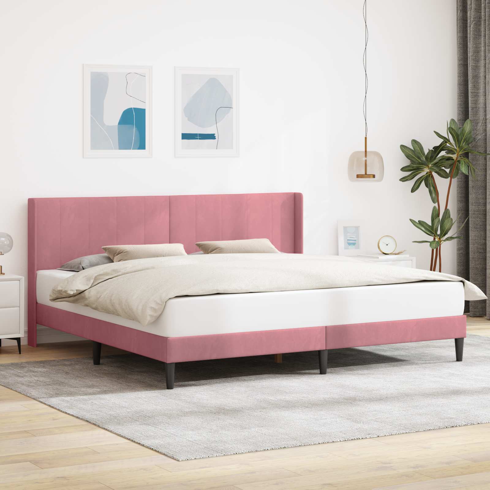 vidaXL Bedframe met hoofdeinde Lichtgrijs 80 x 200 cm Fluweel