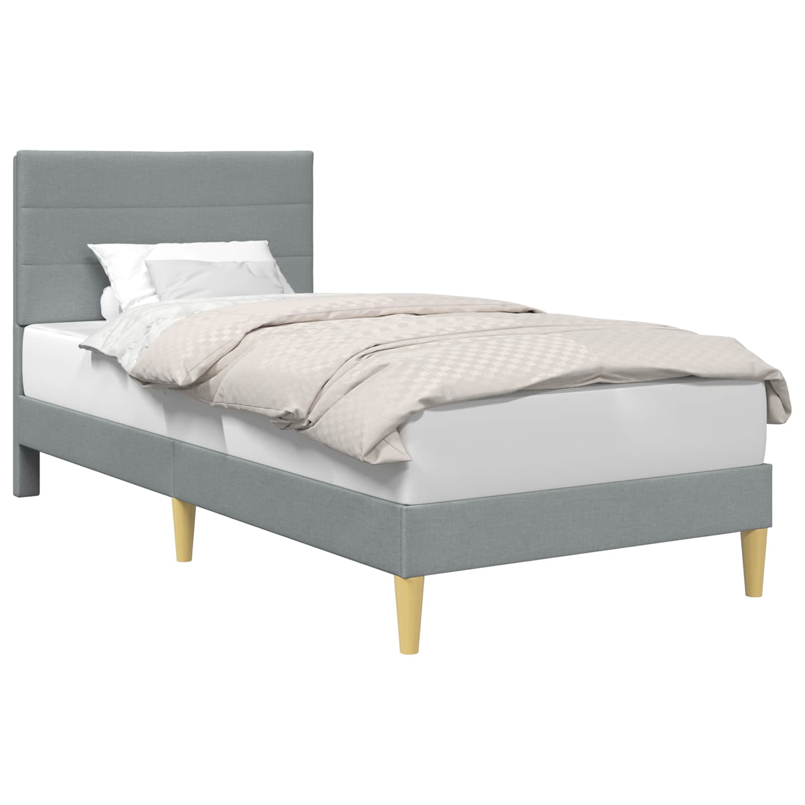 vidaXL Bedframe met hoofdeinde Lichtgrijs 80 x 200 cm Stof
