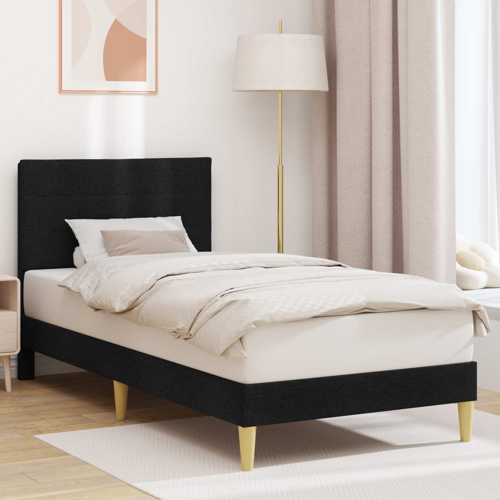 vidaXL Bedframe met hoofdeinde Lichtgrijs 80 x 200 cm Stof