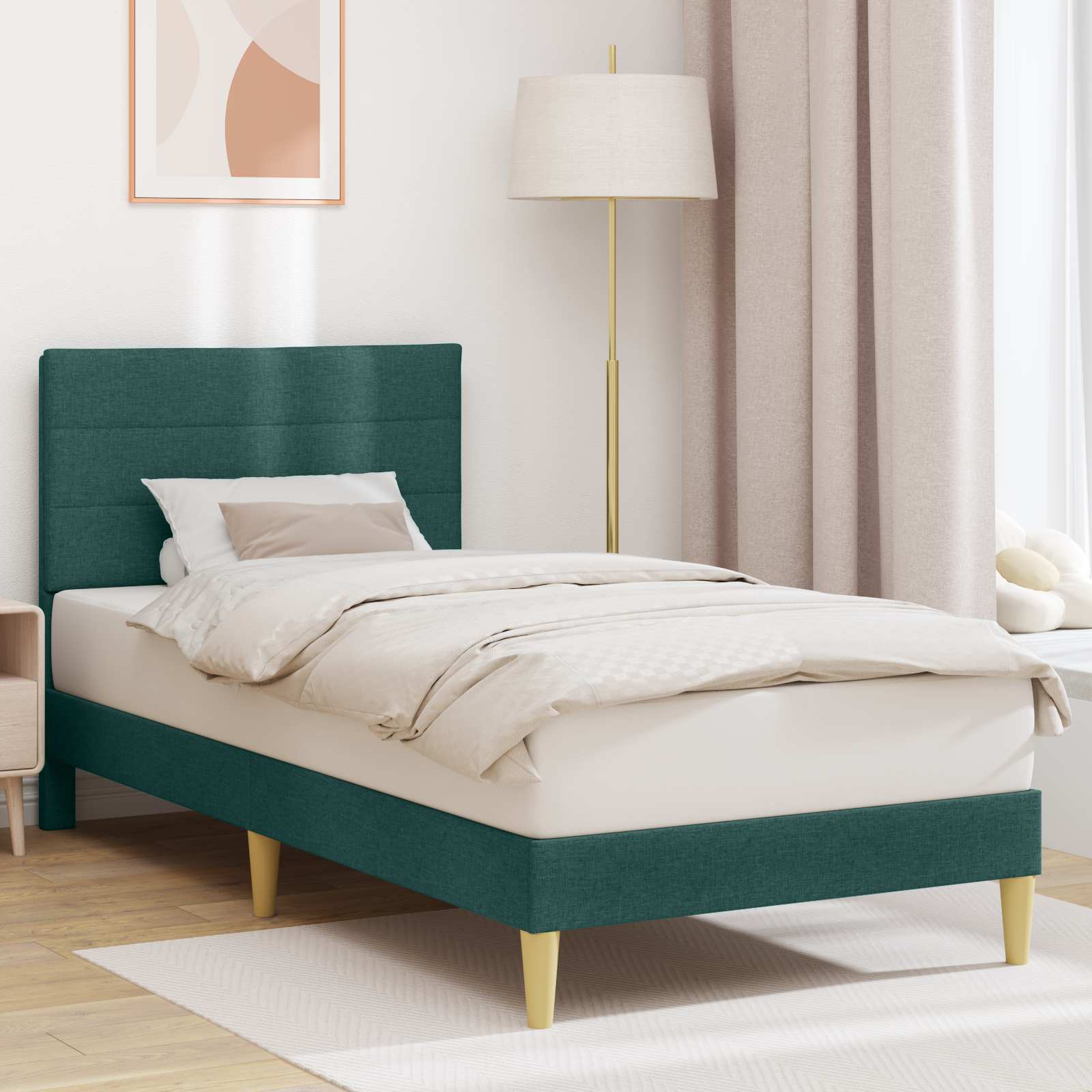 vidaXL Bedframe met hoofdeinde Lichtgrijs 80 x 200 cm Stof