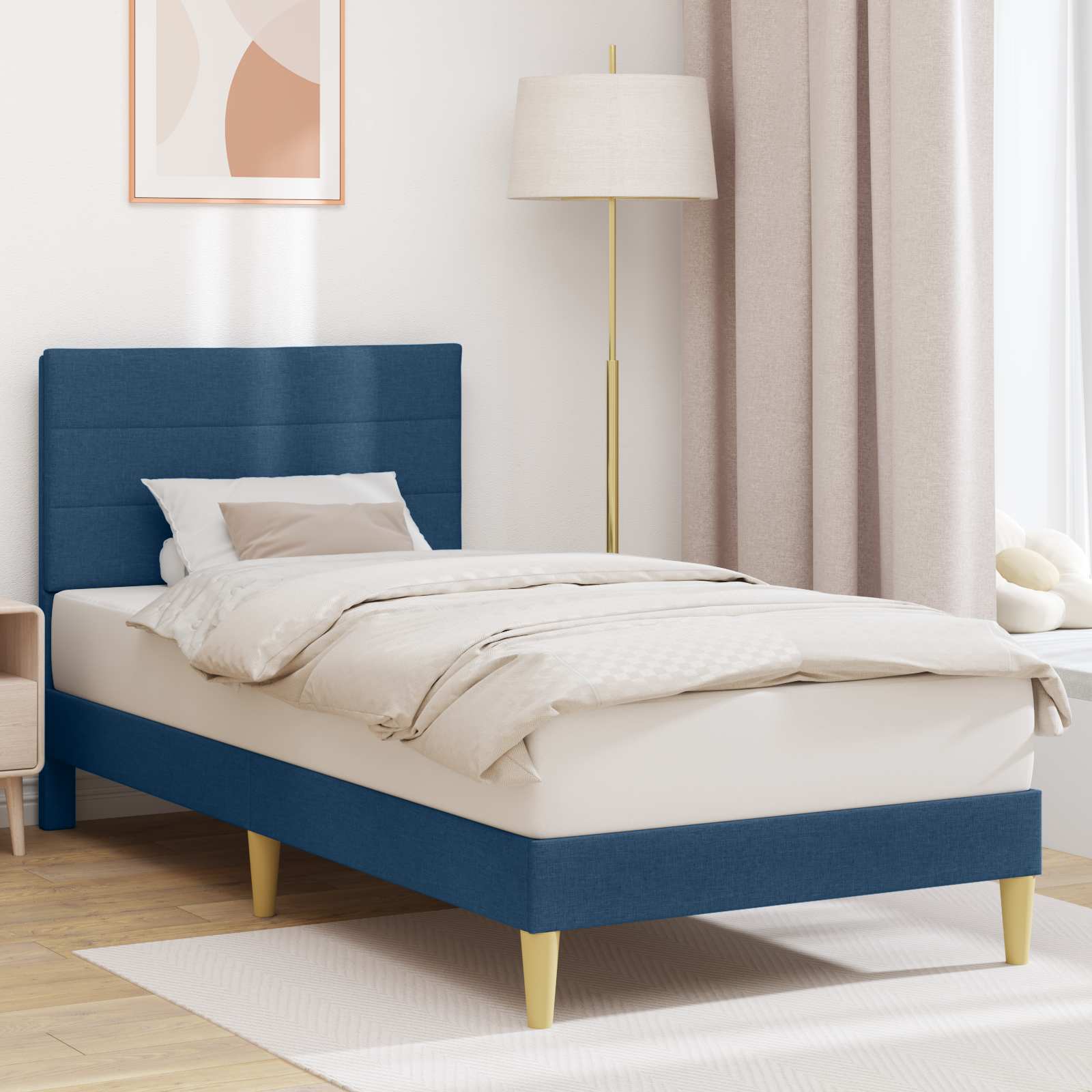 vidaXL Bedframe met hoofdeinde Lichtgrijs 80 x 200 cm Stof