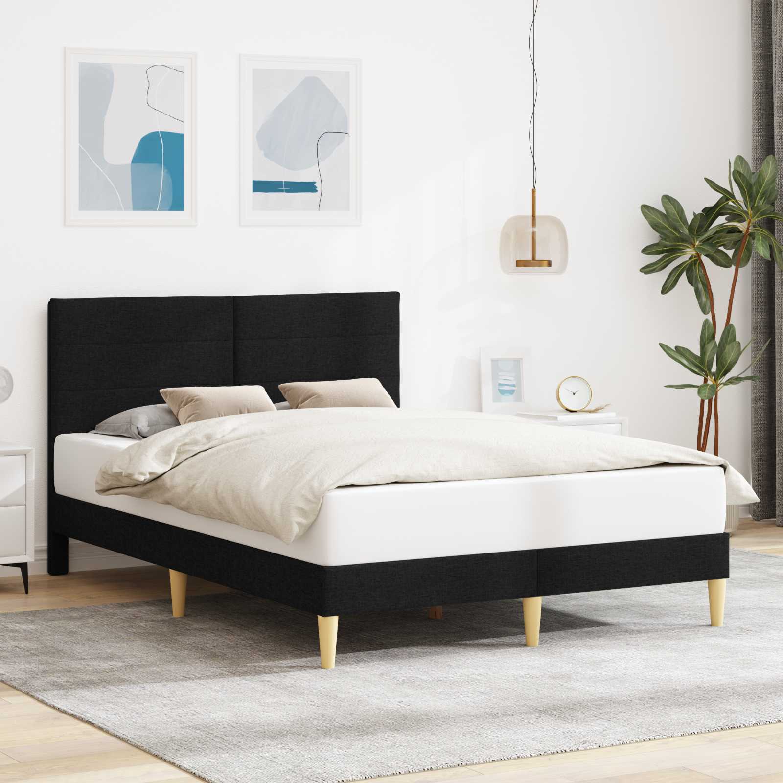 vidaXL Bedframe met hoofdeinde Lichtgrijs 80 x 200 cm Stof