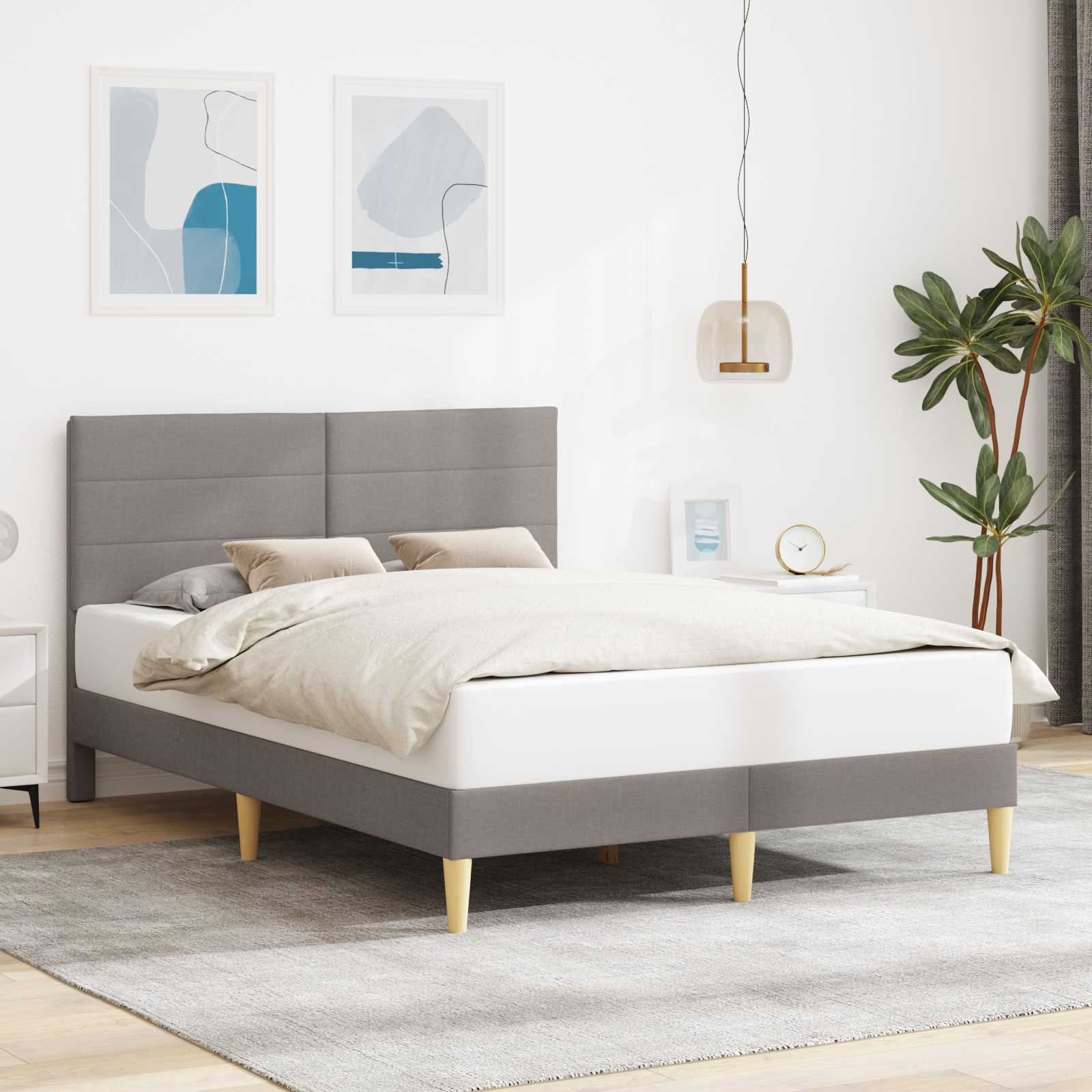 vidaXL Bedframe met hoofdeinde Lichtgrijs 80 x 200 cm Stof
