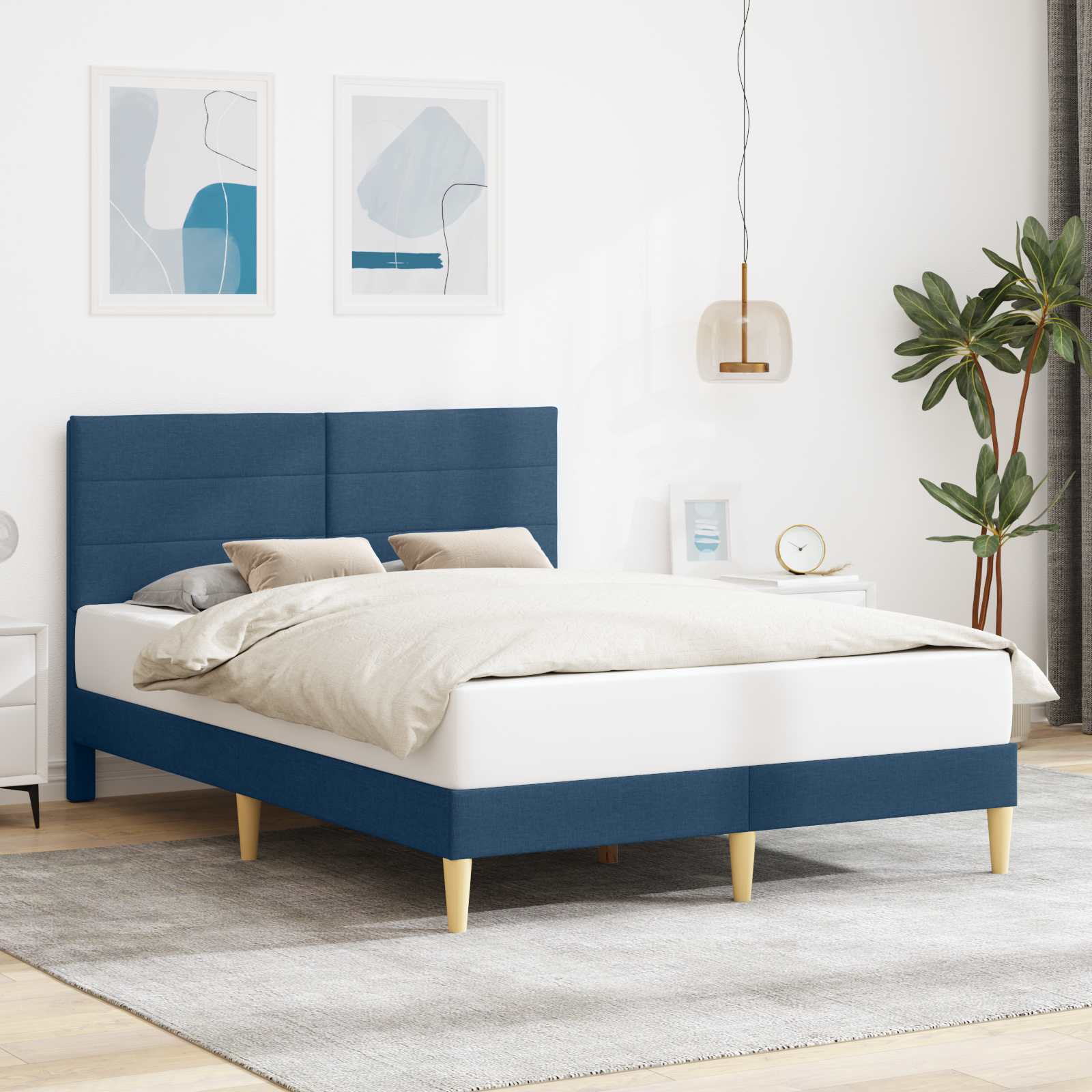 vidaXL Bedframe met hoofdeinde Lichtgrijs 80 x 200 cm Stof