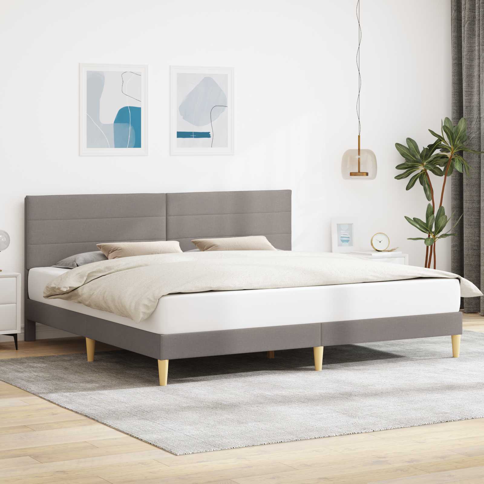 vidaXL Bedframe met hoofdeinde Lichtgrijs 80 x 200 cm Stof
