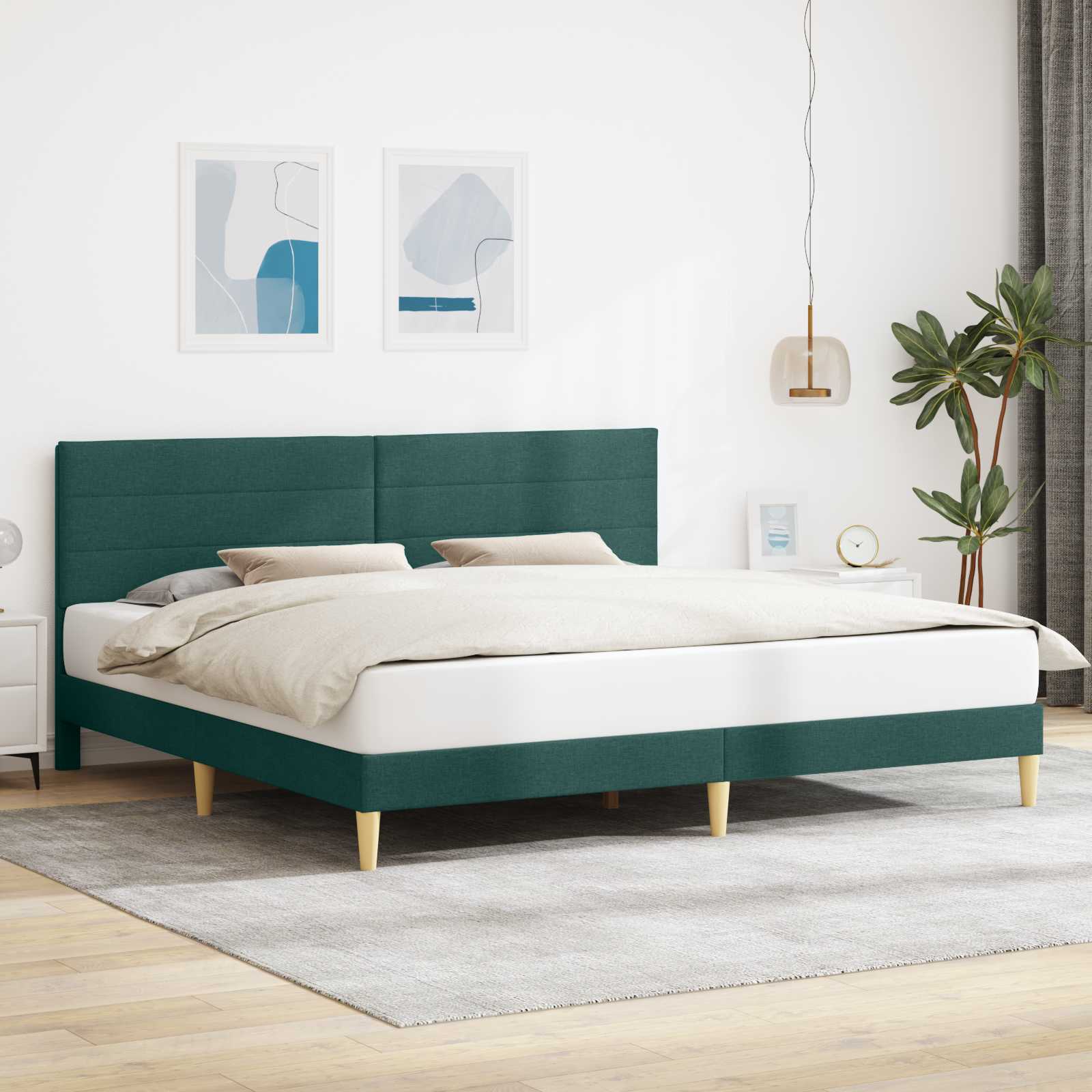 vidaXL Bedframe met hoofdeinde Lichtgrijs 80 x 200 cm Stof