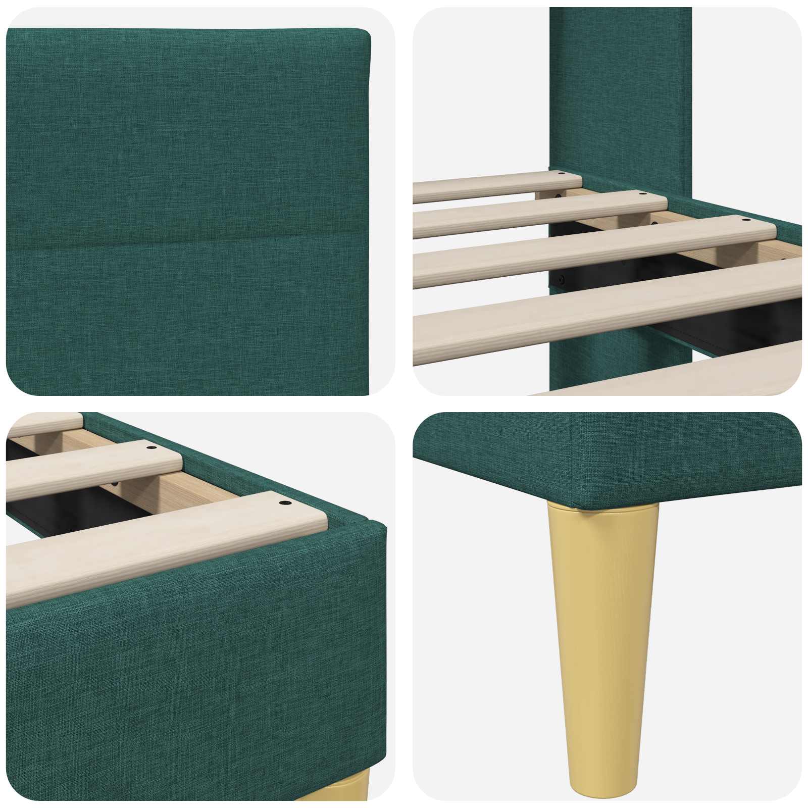 vidaXL Bedframe met hoofdeinde Donkergrijs 137 x 190 cm Stof