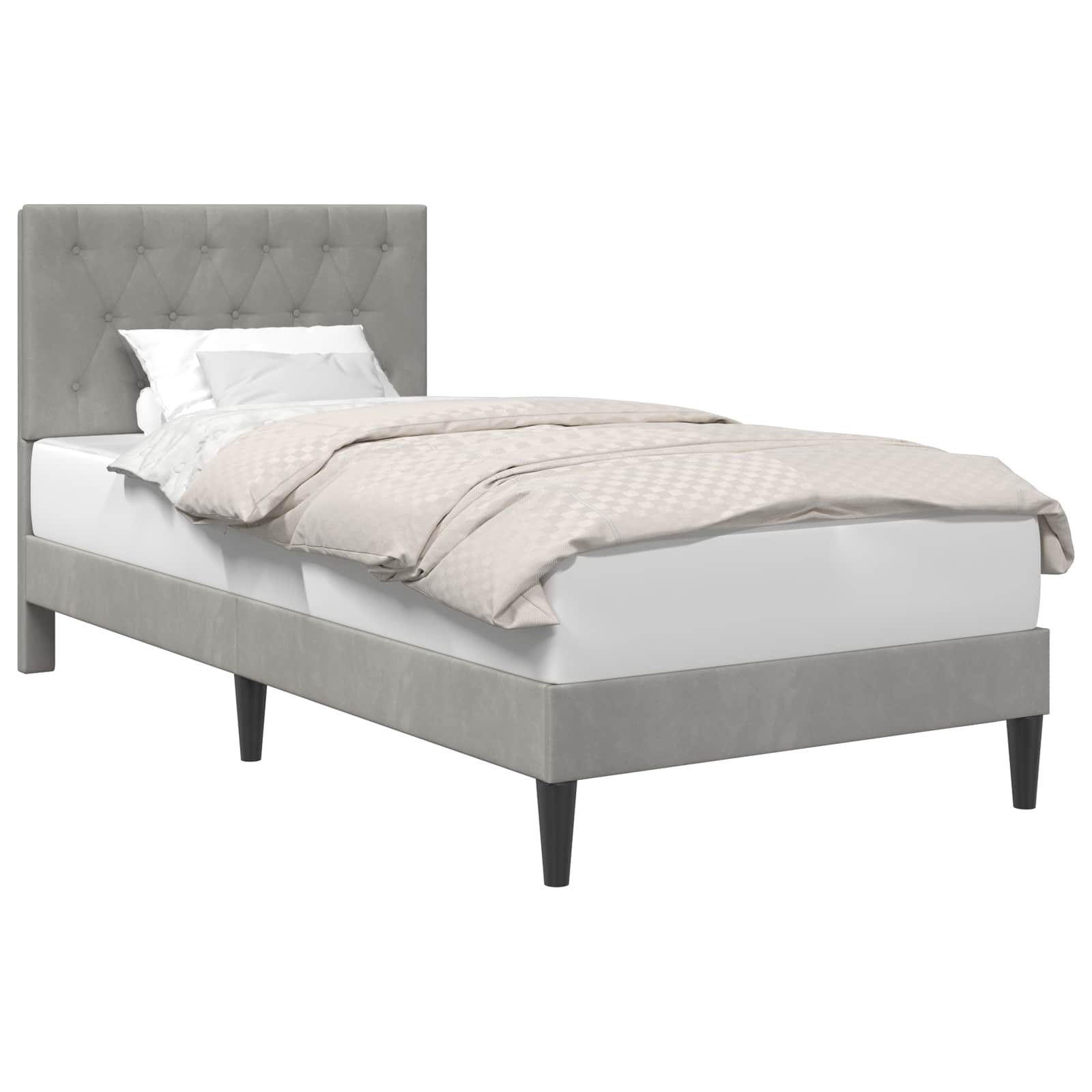vidaXL Bedframe met hoofdeinde Lichtgrijs 80 x 200 cm Fluweel