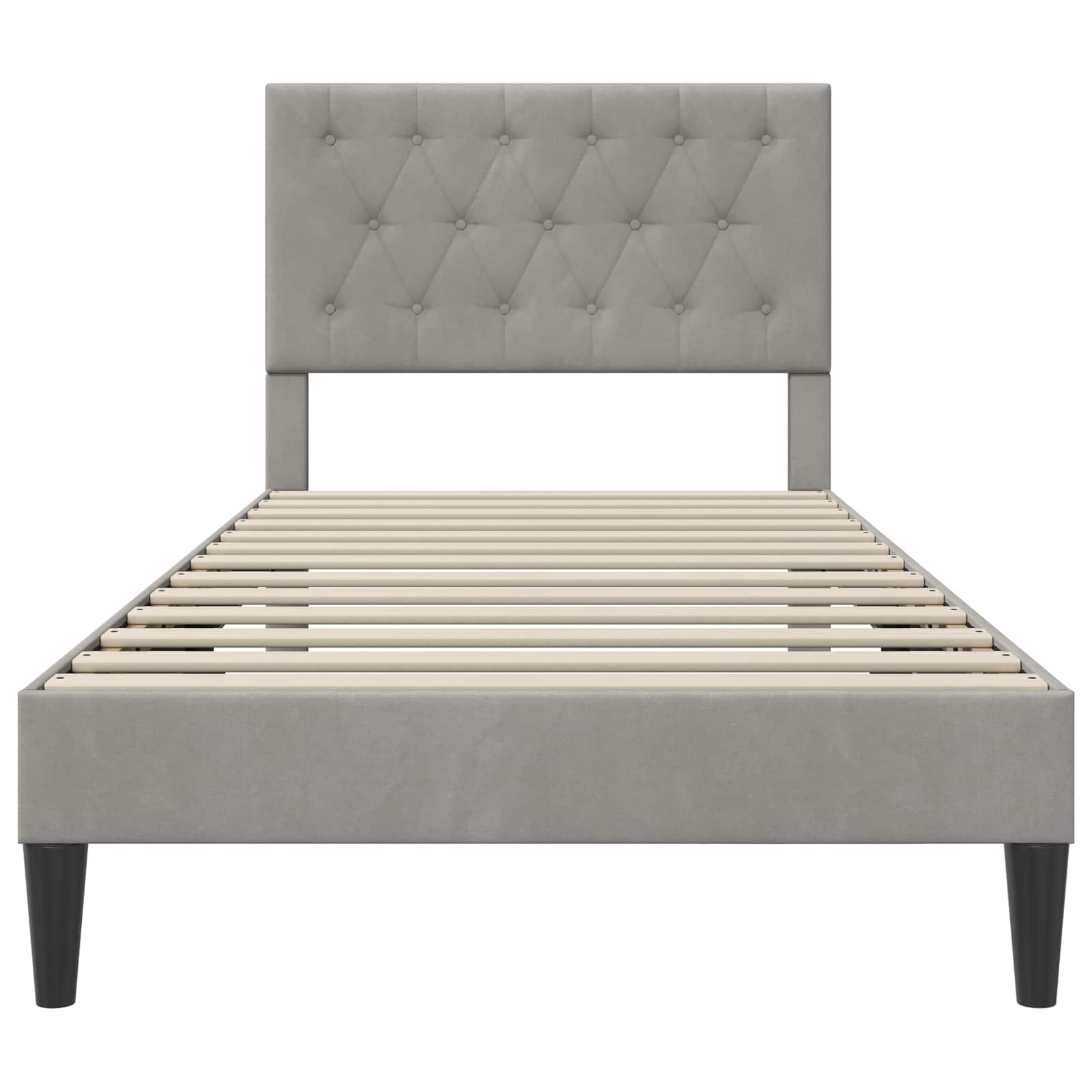 vidaXL Bedframe met hoofdeinde Lichtgrijs 80 x 200 cm Fluweel