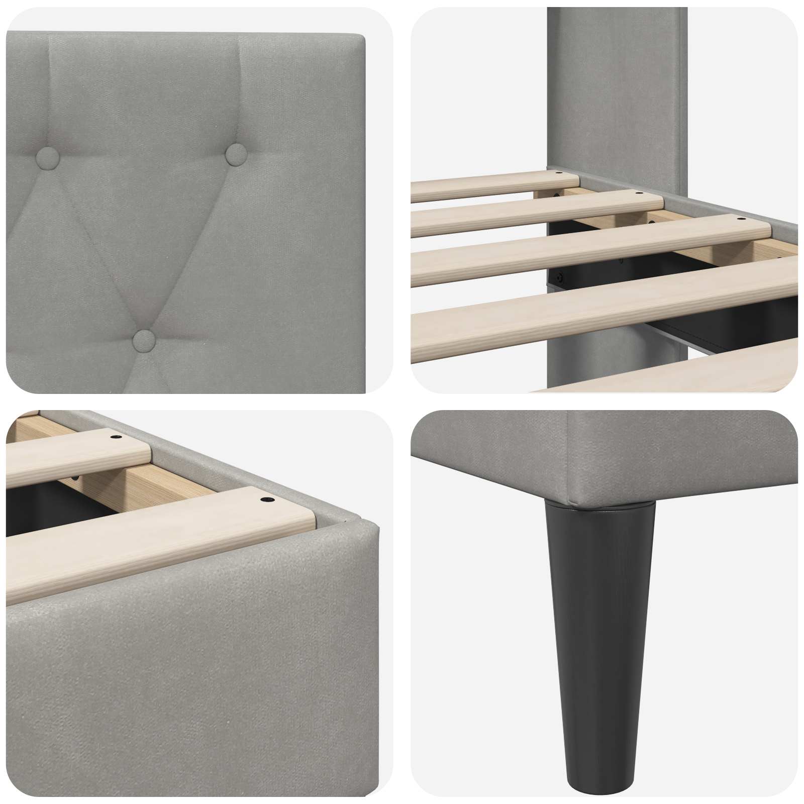 vidaXL Bedframe met hoofdeinde Lichtgrijs 80 x 200 cm Fluweel