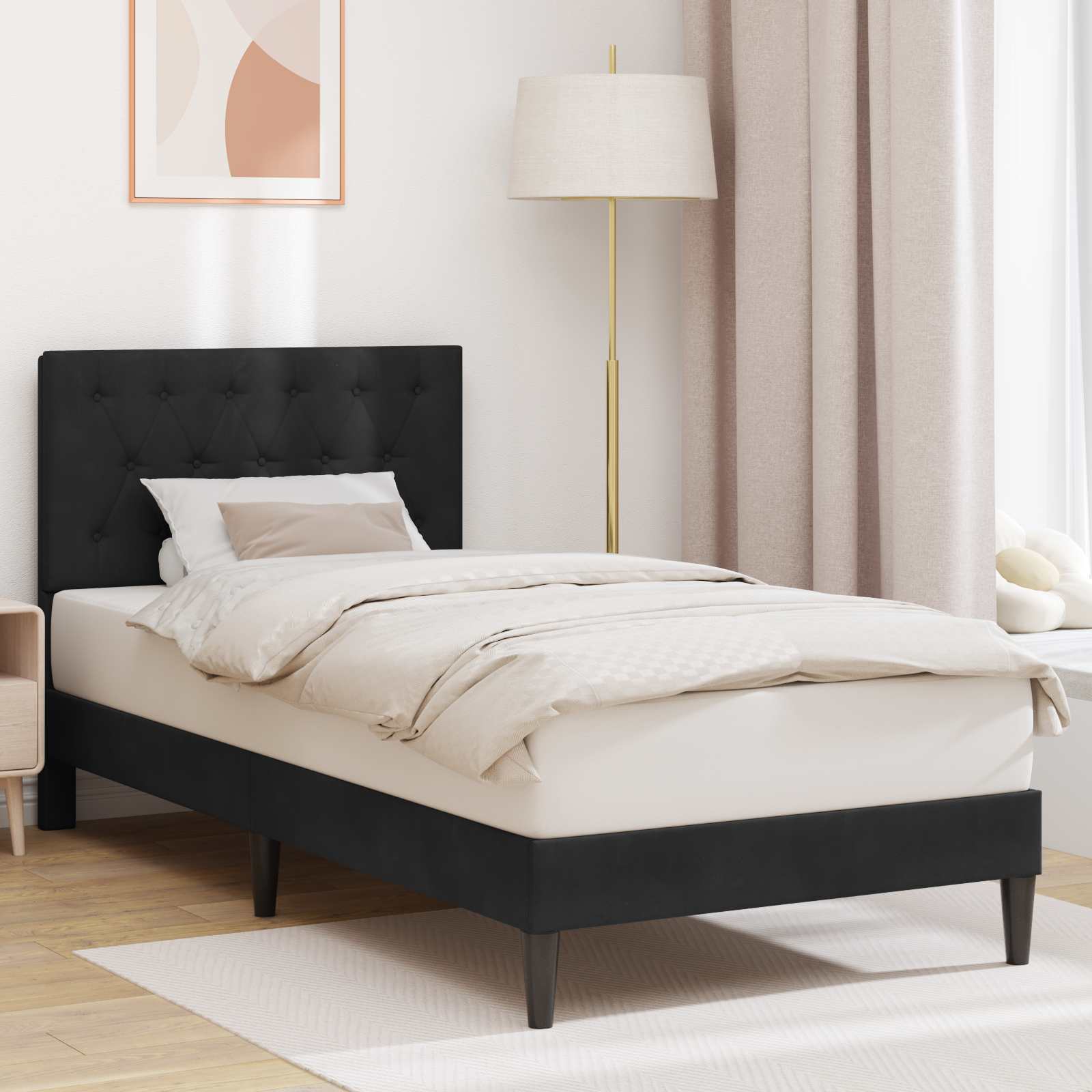 vidaXL Bedframe met hoofdeinde Lichtgrijs 80 x 200 cm Fluweel