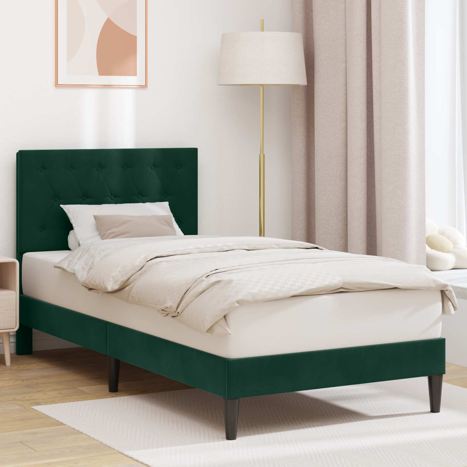 vidaXL Bedframe met hoofdeinde Lichtgrijs 80 x 200 cm Fluweel