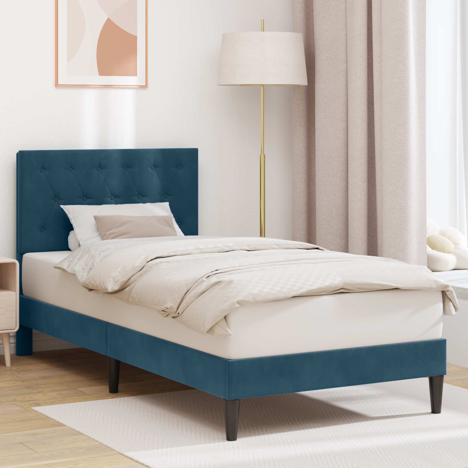 vidaXL Bedframe met hoofdeinde Lichtgrijs 80 x 200 cm Fluweel