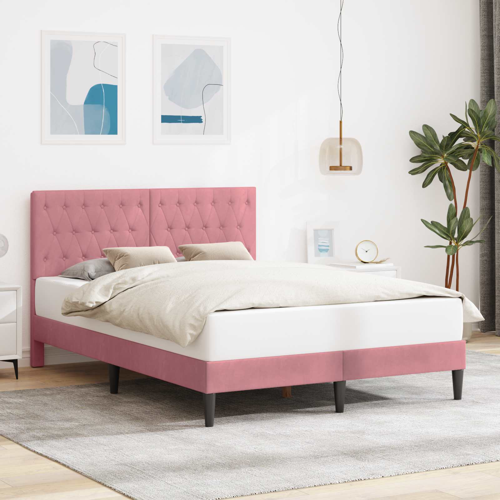 vidaXL Bedframe met hoofdeinde Lichtgrijs 80 x 200 cm Fluweel