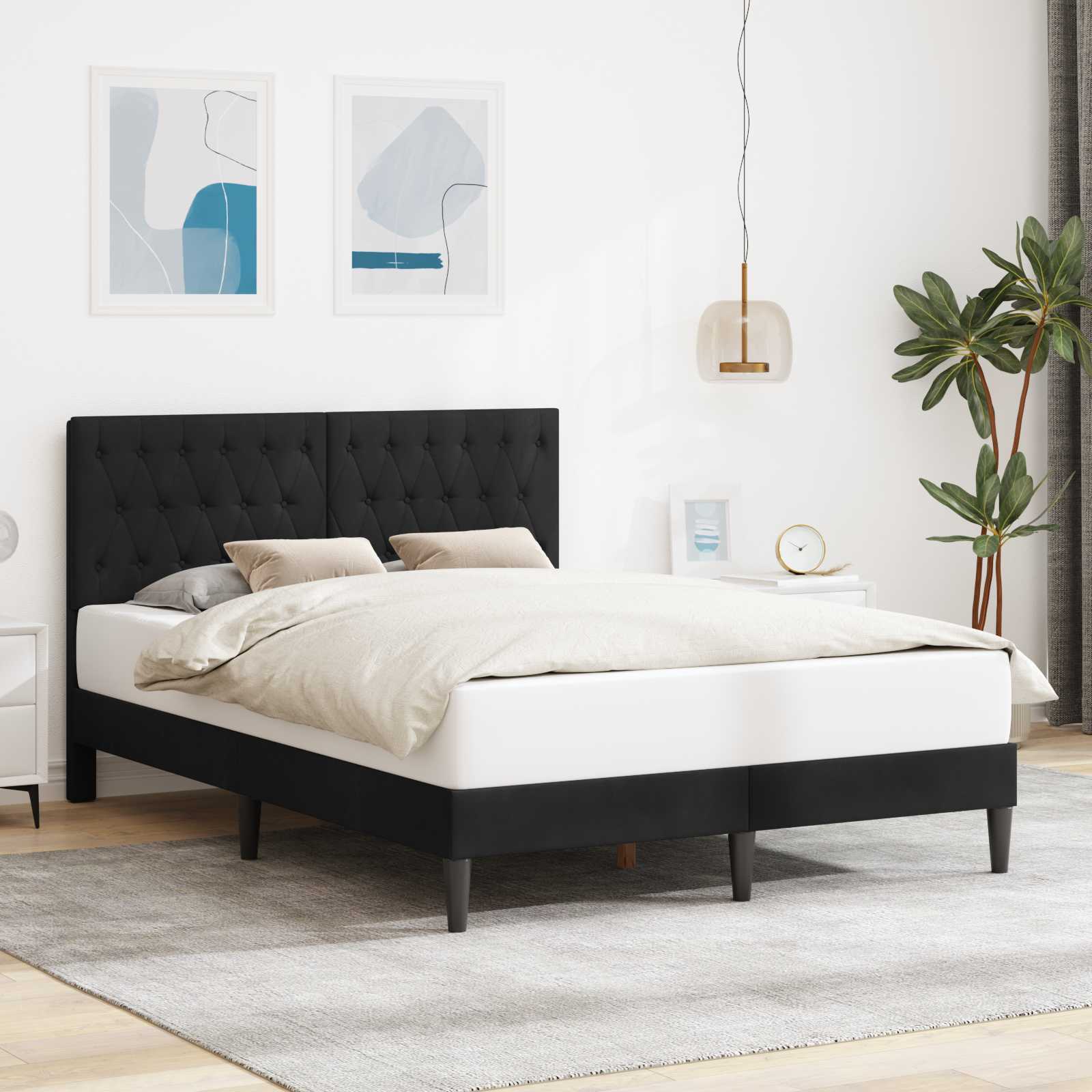 vidaXL Bedframe met hoofdeinde Lichtgrijs 80 x 200 cm Fluweel