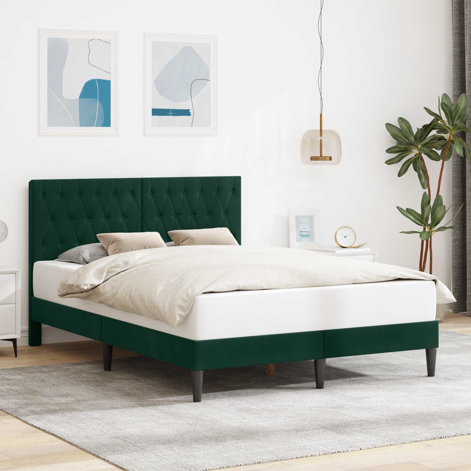 vidaXL Bedframe met hoofdeinde Lichtgrijs 80 x 200 cm Fluweel