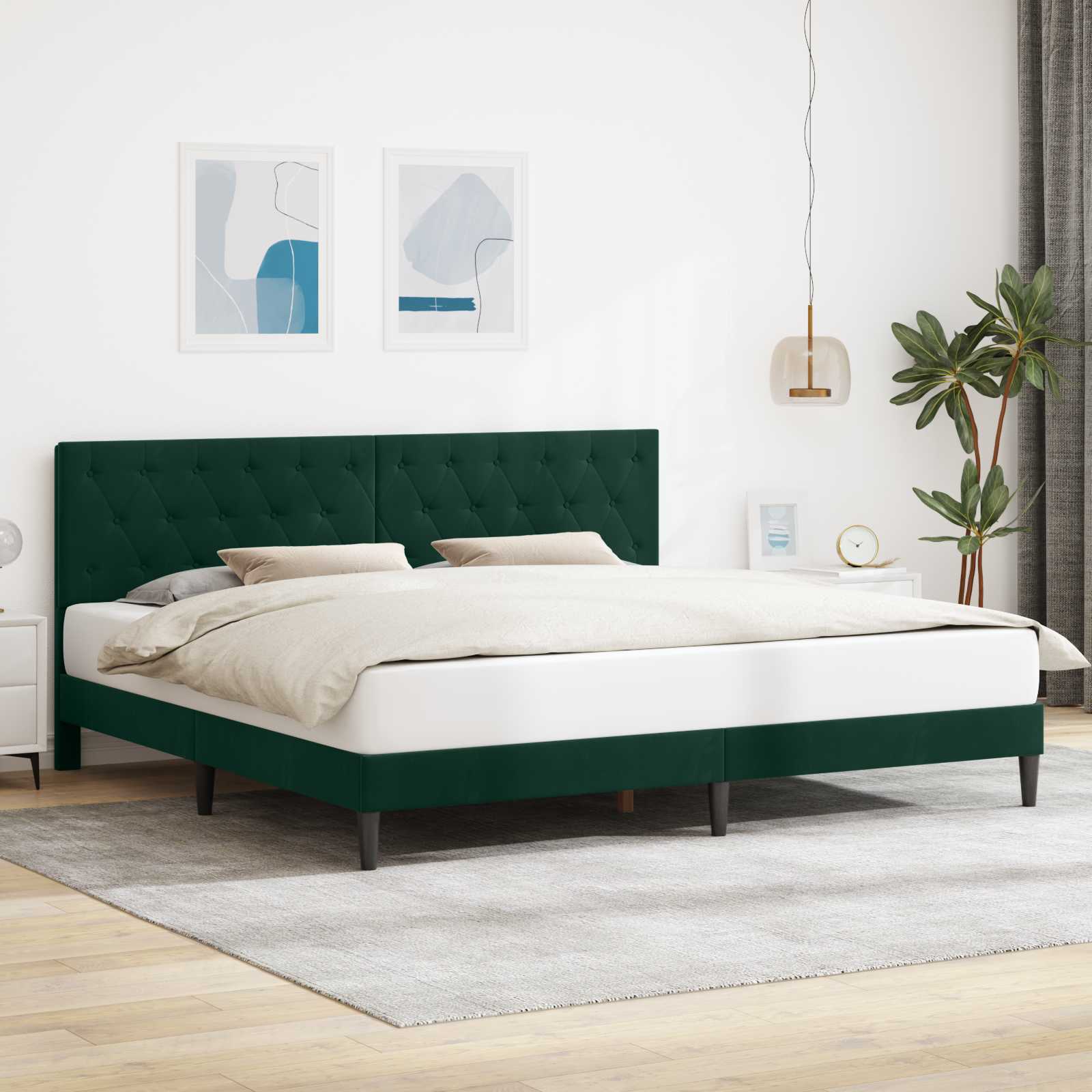 vidaXL Bedframe met hoofdeinde Lichtgrijs 80 x 200 cm Fluweel
